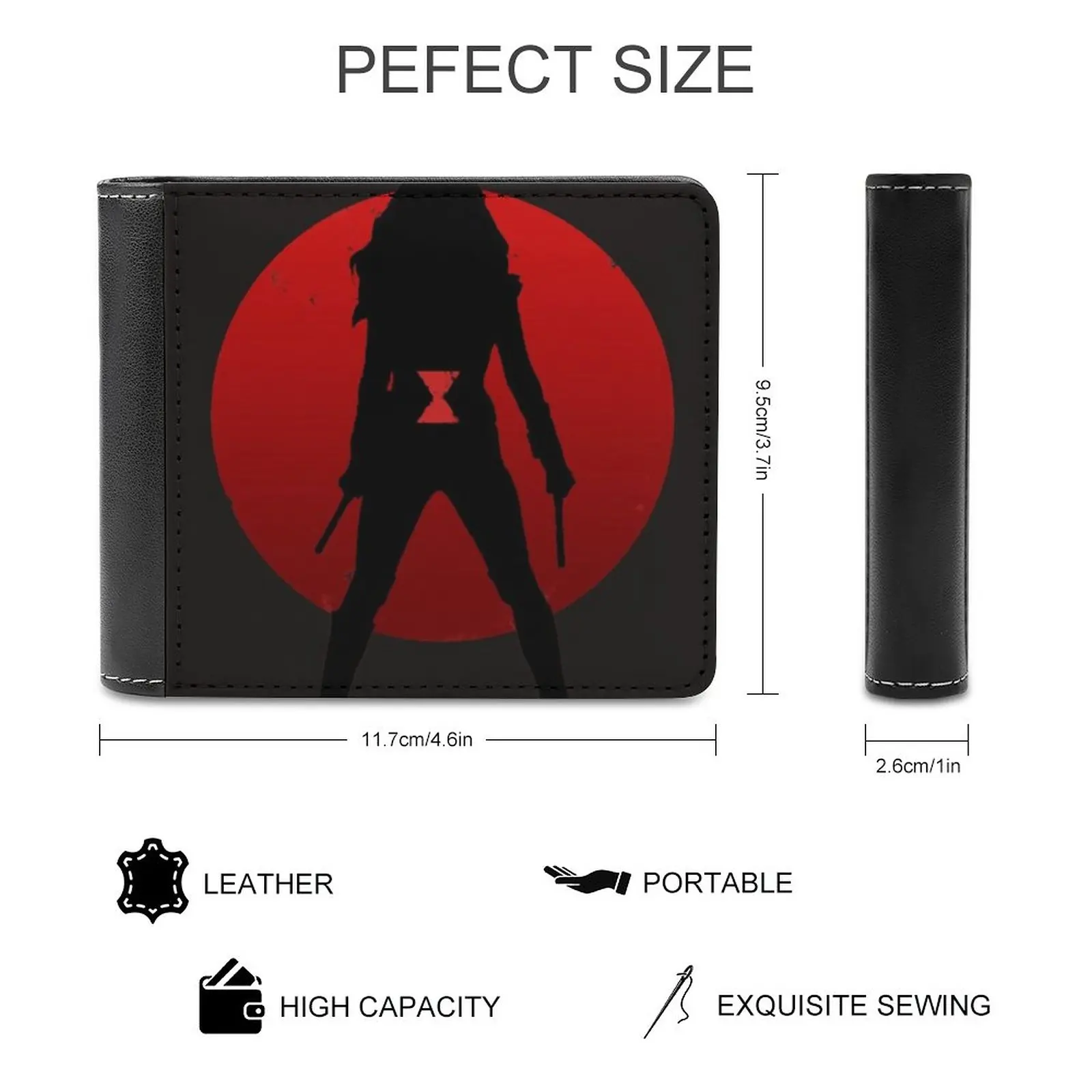 Widow Silhouette Emblem Soft Men Wallets New Purse Credit Card Holders For Male Purses Men Wallet Black Comic Widow Movie