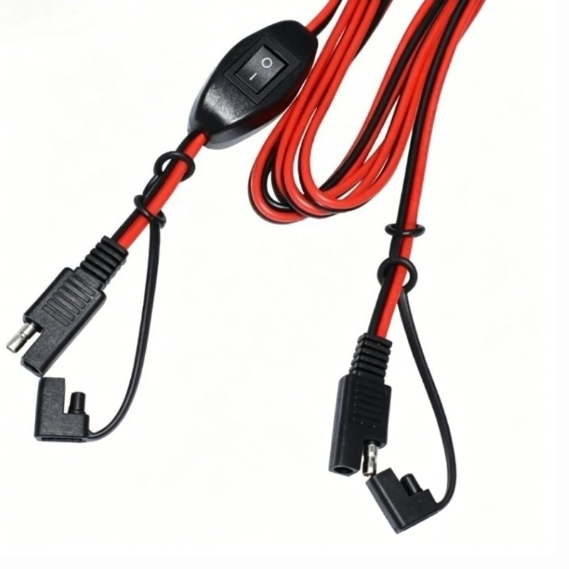 12AWG 180CM SAE to SAE Extension Cable with 12V On Off Power Switch Quick Disconnect Charging Connection Wire