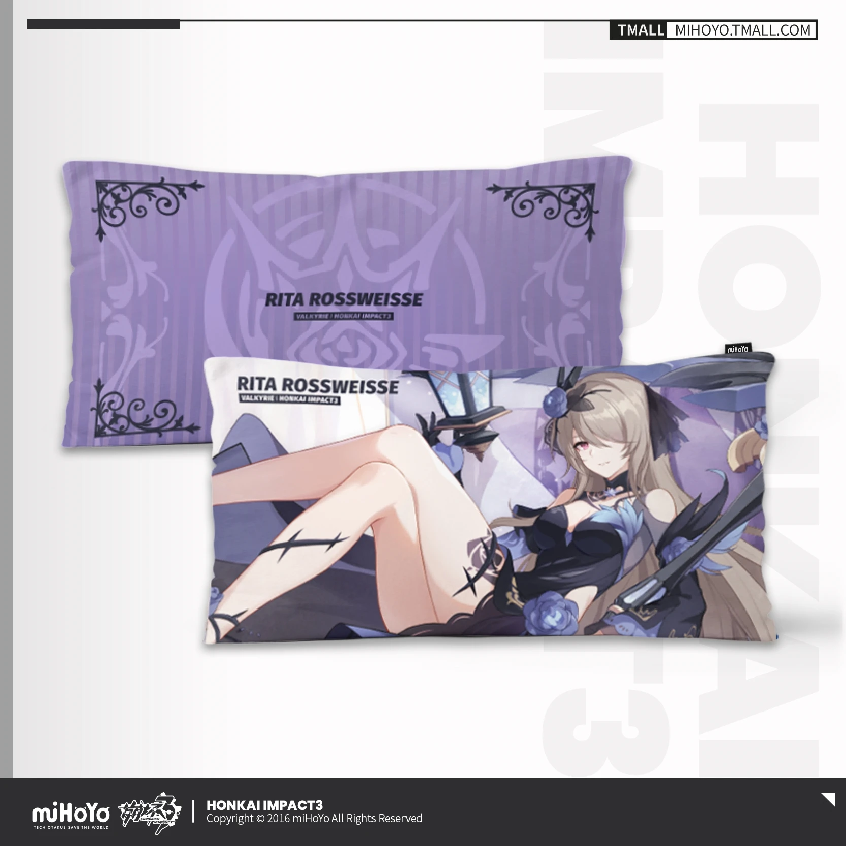 Honkai Impact 3 Official Merch miHoYo Original Authentic VALKYRIES rectangle back pillow Seele