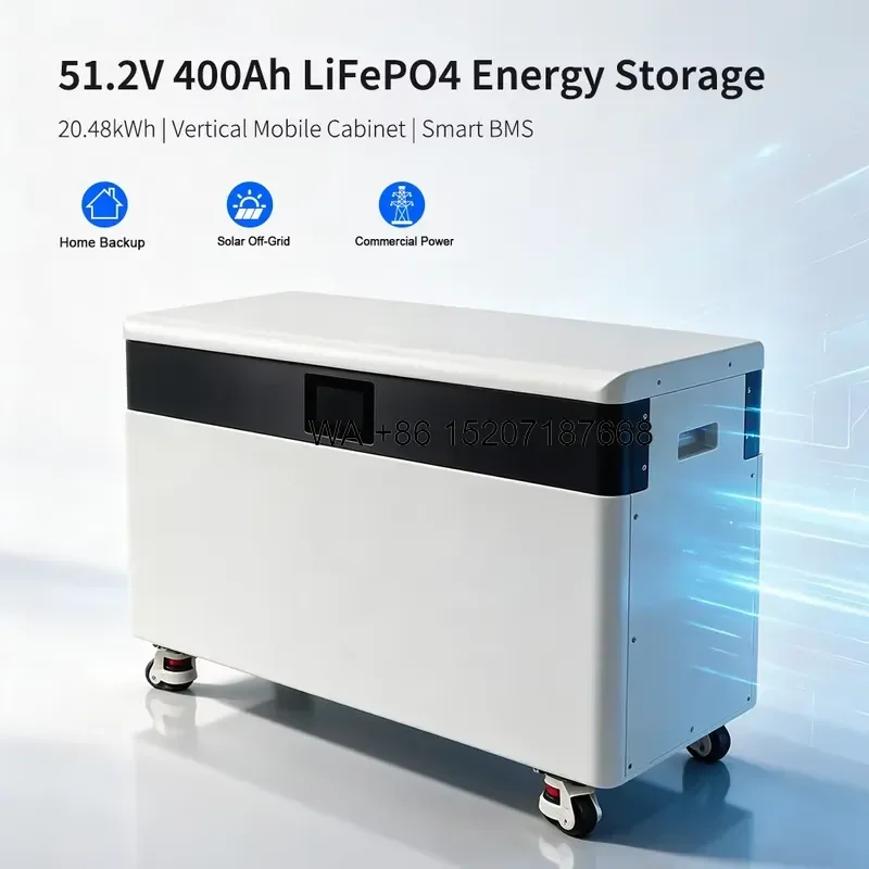 Wmwmnu Stock 51.2V 400Ah Rechargeable LiFePO4 Battery Pack 20kwh Solar Battery Storage Smart BMS for Solar Storage Telecom
