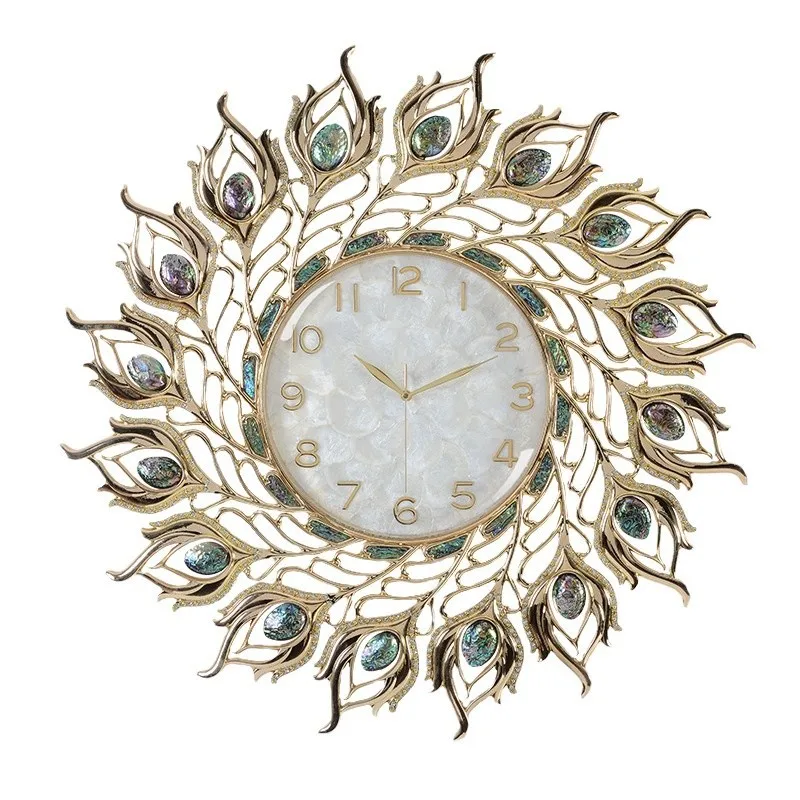 

Living room creative design sense shell wall clock household light luxury decoration atmosphere silent