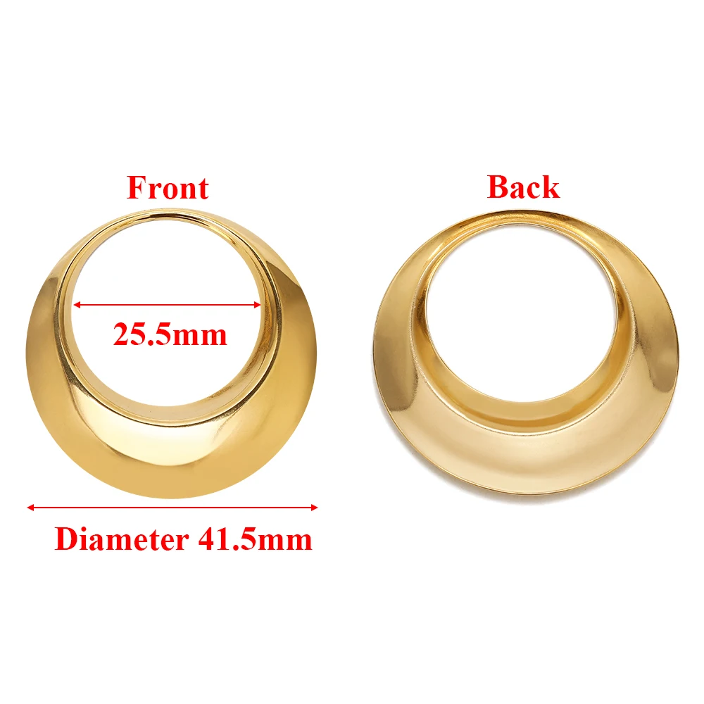 4 Stück Goldfarbene Edelstahl-Hohle Große Runde Anhänger für Extravagante Ohrringe, Schmuckherstellungszubehör für Damen – Detail 3