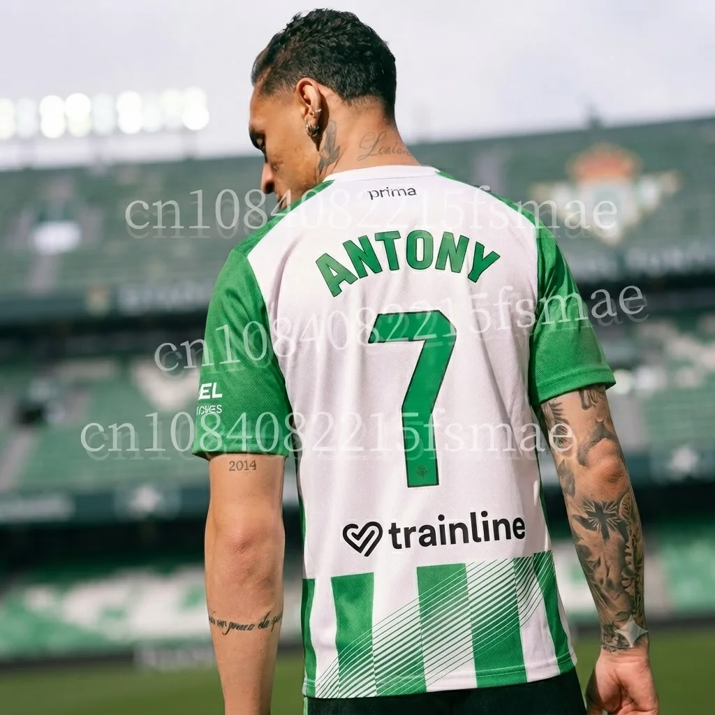 2026/27 Spanish BET Green White Striped Soccer Jersey Short Sleeve Quick Dry Football Breathable Shirt Team Training Uniform Top