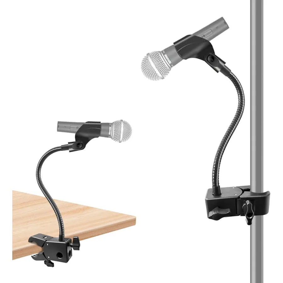 

Gooseneck Microphone Stand ible Mic Arm Stand Desk Mic Stand With Super Clamp Mount Mic Clip and 3 8 to 5 8 Adapter Compatible