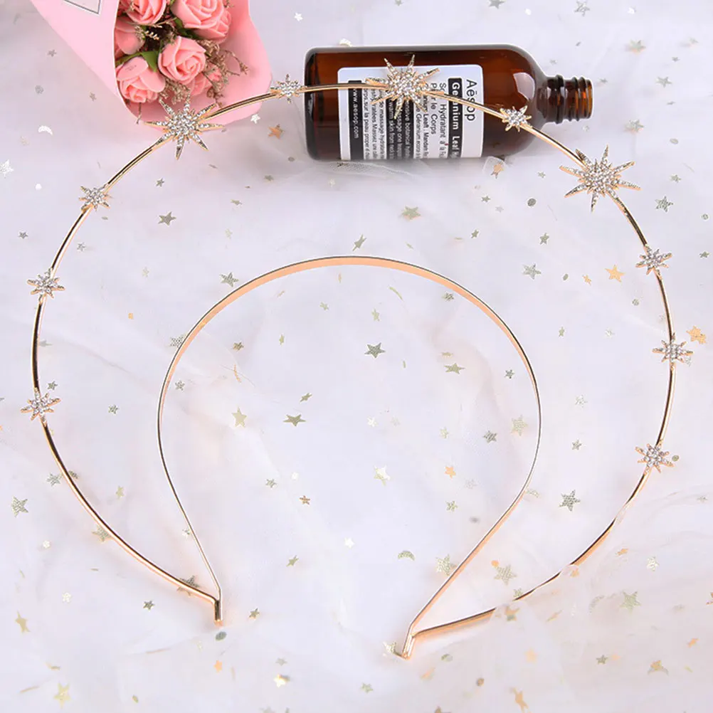 

Copper Headband Hair Crown Band Lightweight Compact Festival Accessories Star Shape Decorative Retro Party Christmas