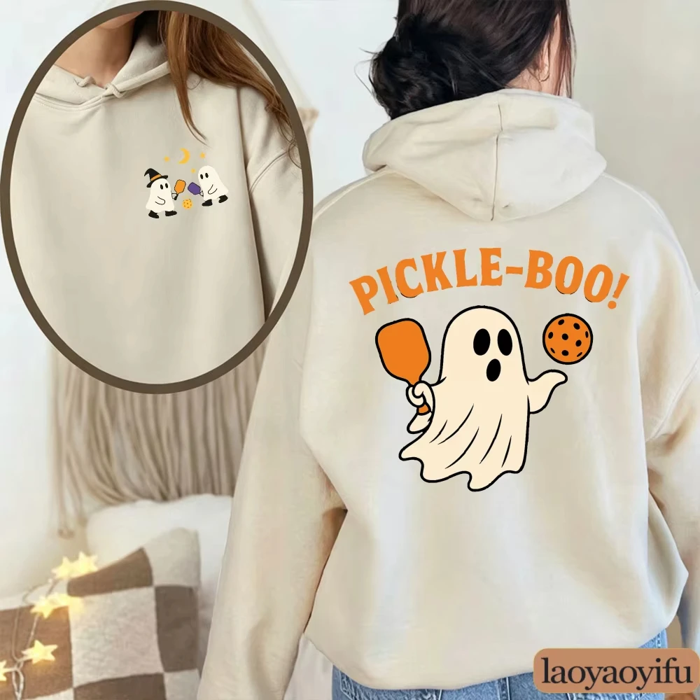 2026 Pickle Boo Hoodie Pickleball Ghost Halloween Sweatshirt Damen Lustiger Kürbis Herbst Pullover Spooky Season Sport Grafik-Hoodies – Detail 9