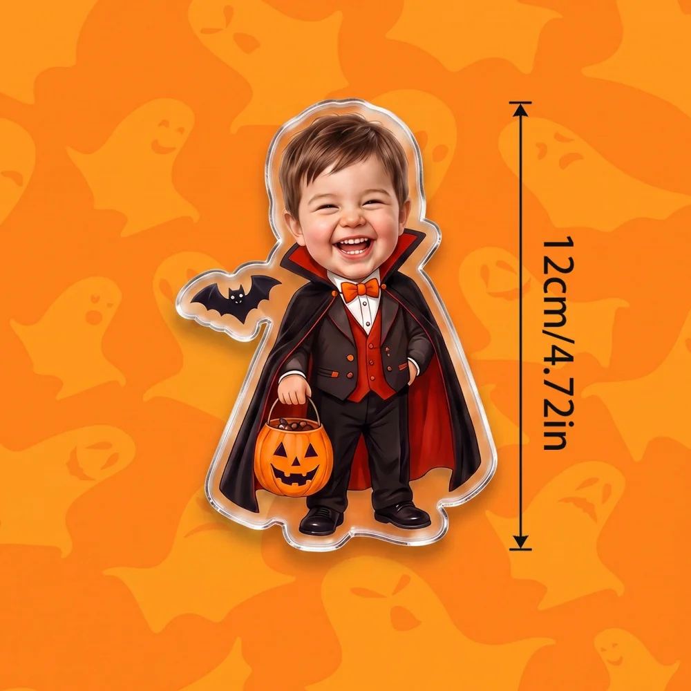 Personalized Halloween Photo Fridge Magnet, Vampire Witch Skeleton Ghost Refrigerator Decor, Halloween Gift,Kitchen Decoration