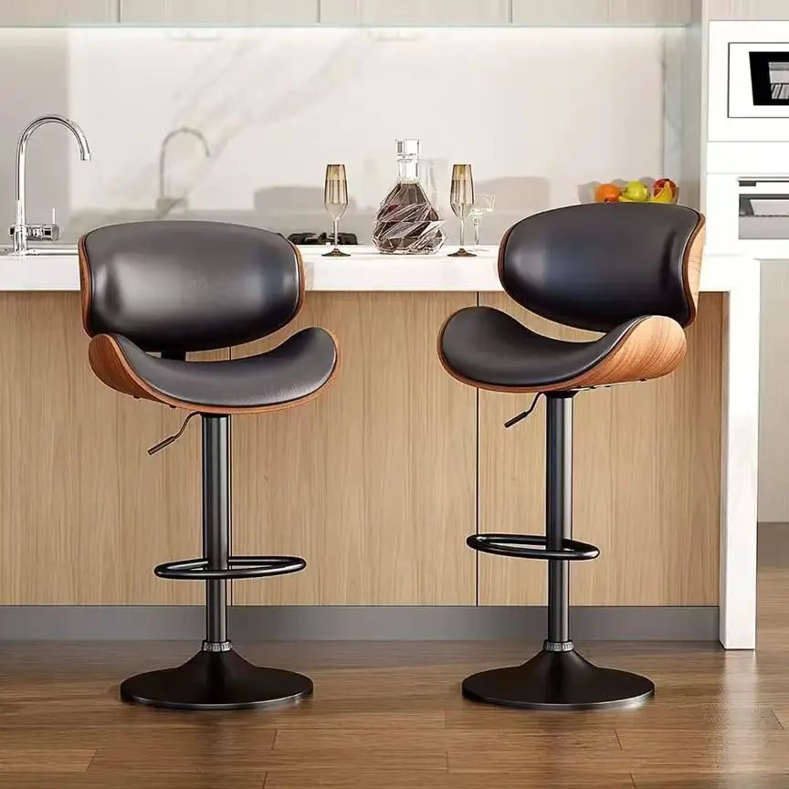 

Factory Custom Leather Bar Chair with Steel Leg Counter Rotating Bar Stool Adjustable for Household Kitchen Dining Mall Use
