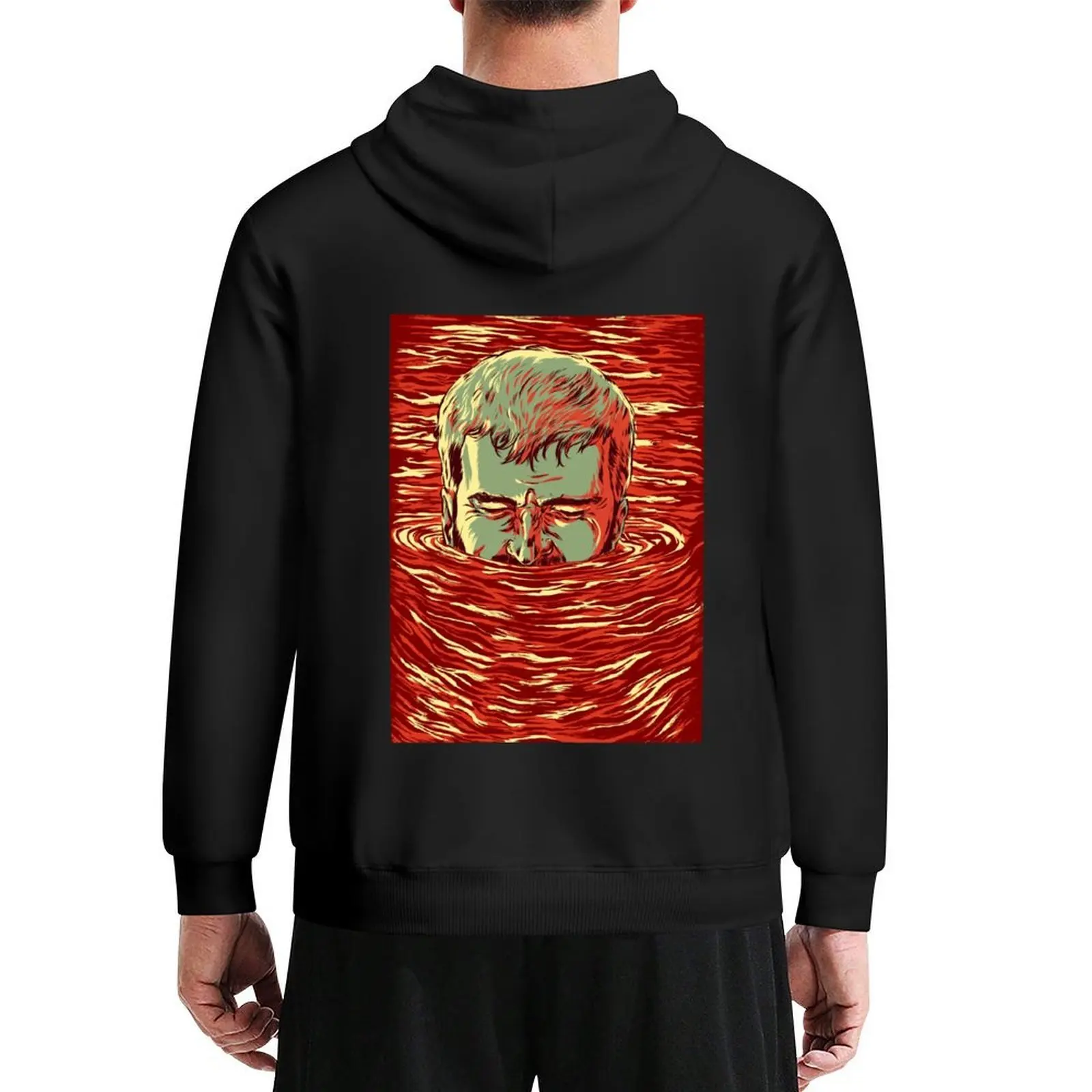 

I am sinking here - Man in Red Water Hoodie men wear men's clothing winter clothes korean style clothes oversized hoodie