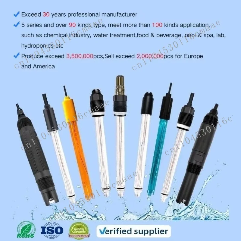 ASR/ASRS Online Industrial ORP Redox Sensor Polymetron Glass Electrode PTFE Diaphragm Platinum/Gold Measuring Electrode