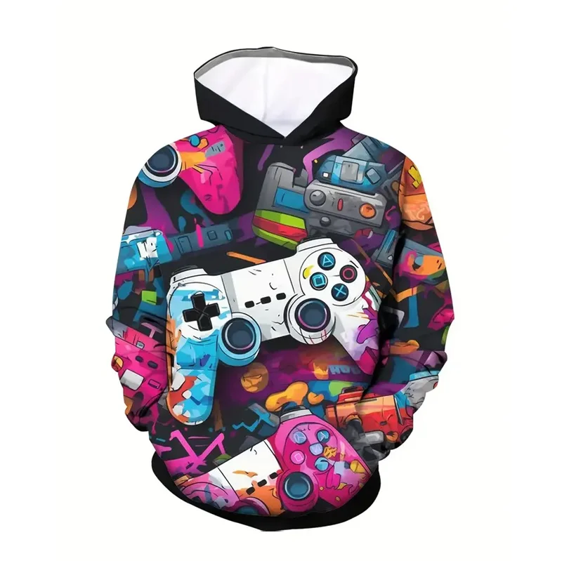 

Gamepad 3d Printed Men's Hoodie Street Oversized Hooded Sweatshirt With Drawstring Pocket Pullovers Kids Long Sleeves Hoodies