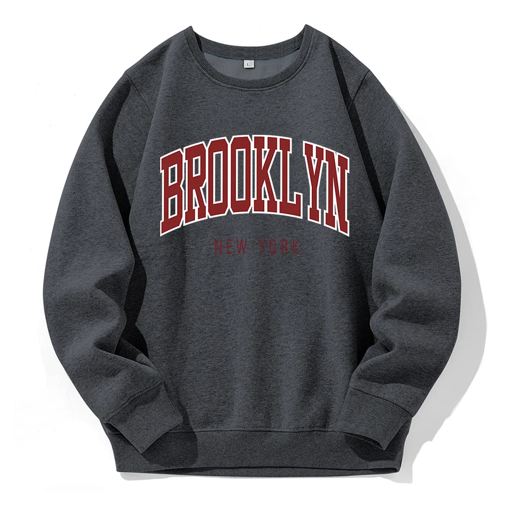 Brooklyn New York Printing Hoodies Men Loose Oversized O-Neck Hooded Casual Sports Classic Hoodie Street Fashion Warm Tracksuit