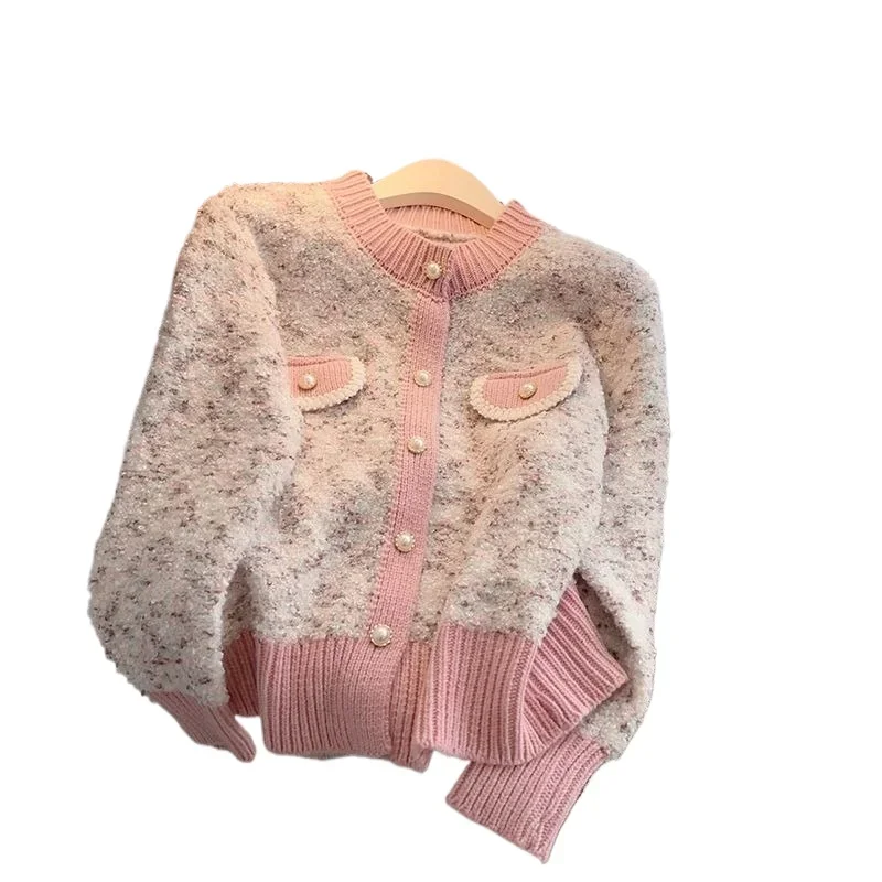 Spring and Autumn Small Fragrant Wind Knitted Cardigan Coat Women Early Autumn Fashion New Short Small Sweater Long Sleeve Top