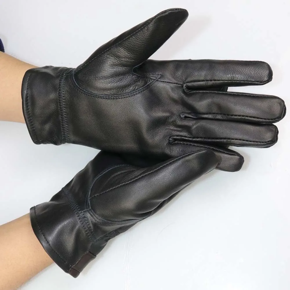 1 par de guantes suaves de PU antifrío, resistentes al agua, más cálidos, guantes gruesos negros, manoplas ajustables de Color sólido para hombres y mujeres