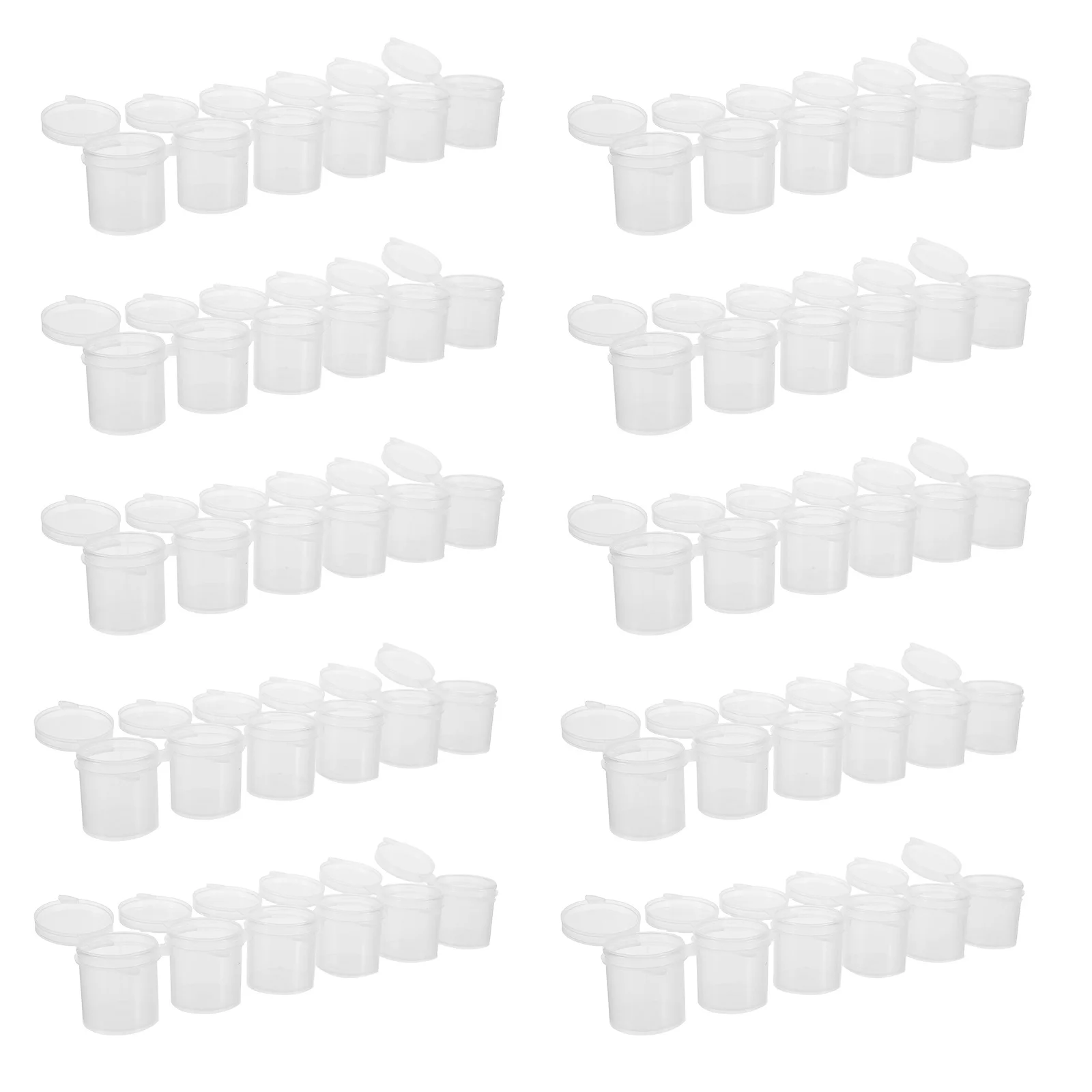 10pcs Mini Empty Paint Strips 15Ml Plastic Pigment Cups With Lids Storage Container For Craft Painting Travel Watercolor Box