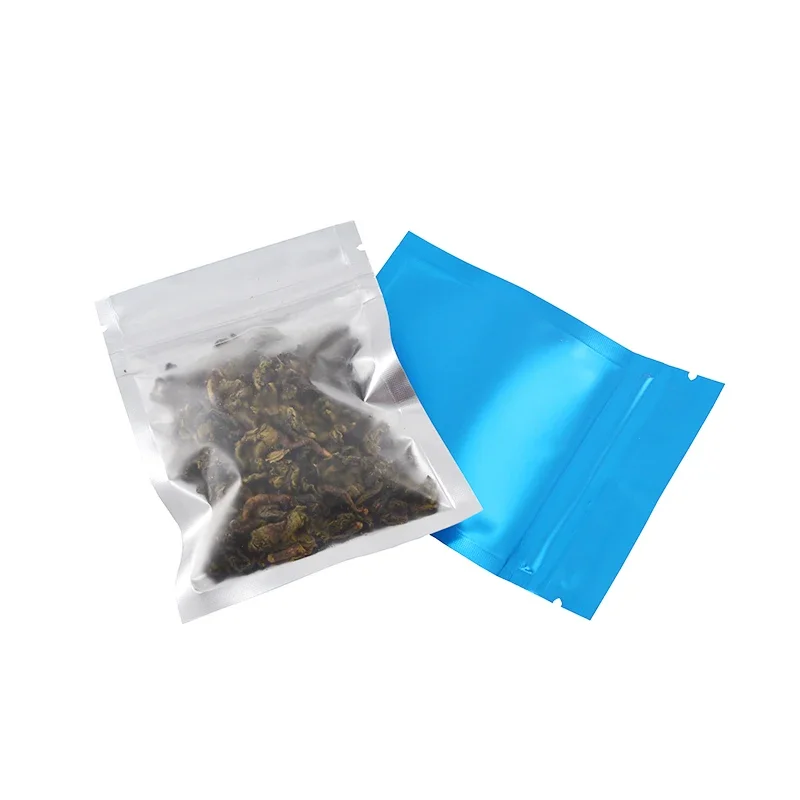 

100PCS Aluminum Foil Matte Frosted Window Ziplock Packaging Bag DIY Coffee Jewelry Trinkets Matcha Cocoa Snack Tea Gift Pouches