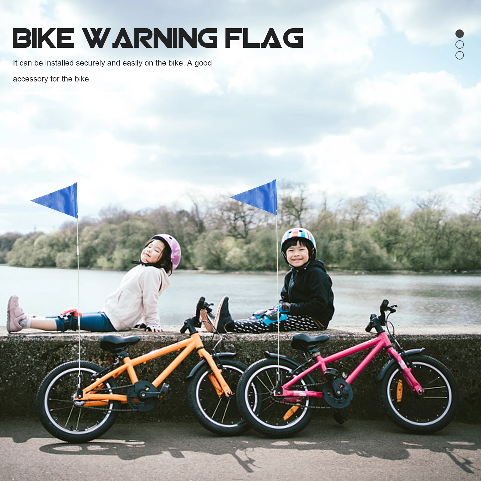 

Bicycle Logo Safety Accessories Bike Flag Pole for Kids Streamers Flags Boys Blue Child
