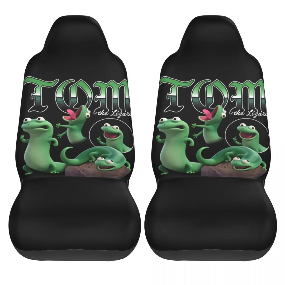 

Чехлы для автомобильных сидений Tom The Lizard Hoppers, гибкие, 2 шт., высококачественные, из полиэстера, для интерьера автомобиля