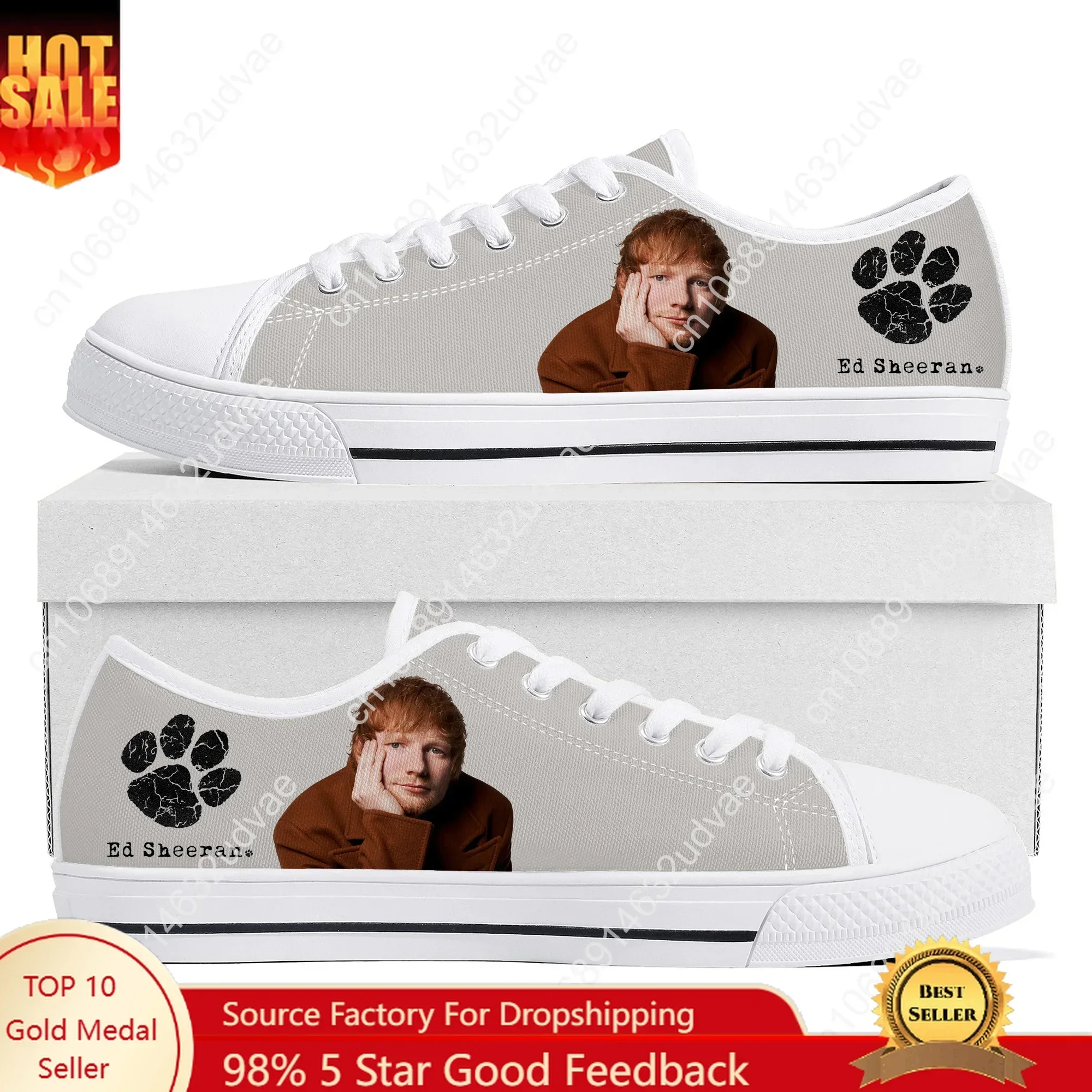 Ed Sheeran Low Top Sneakers Mens Womens Teenager High Quality Canvas Sneaker 3D Print Casual Couple Shoes Personalized Shoe