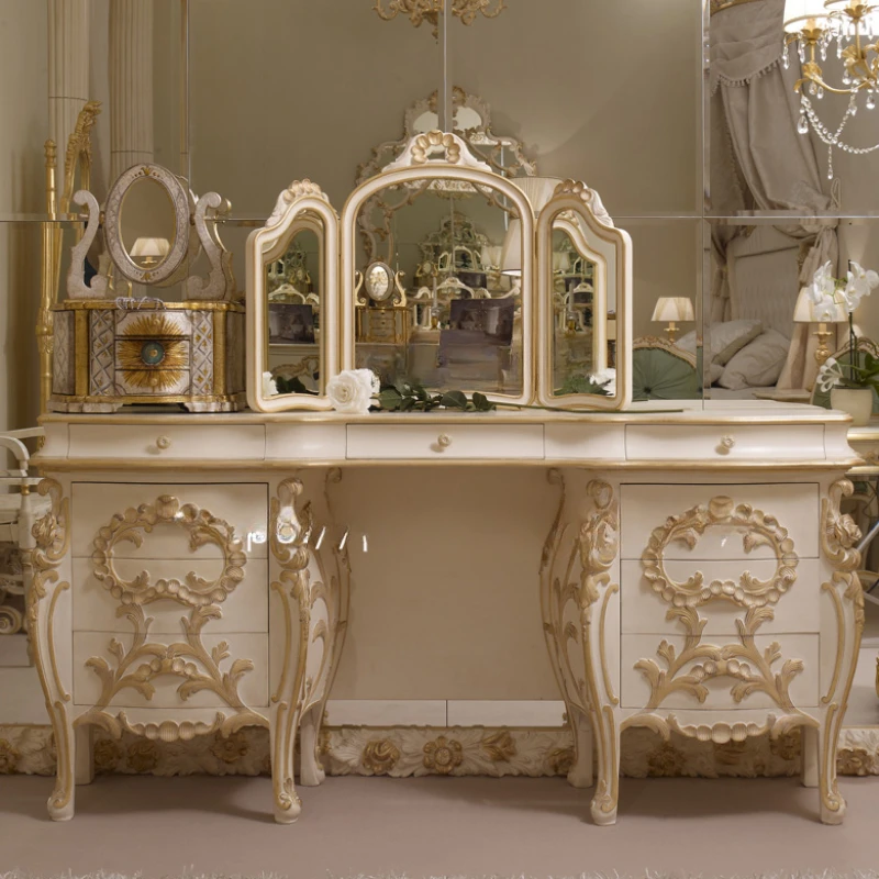 

Роскошный туалетный столик, дворцовая спальня с зеркалом, резьба по дереву