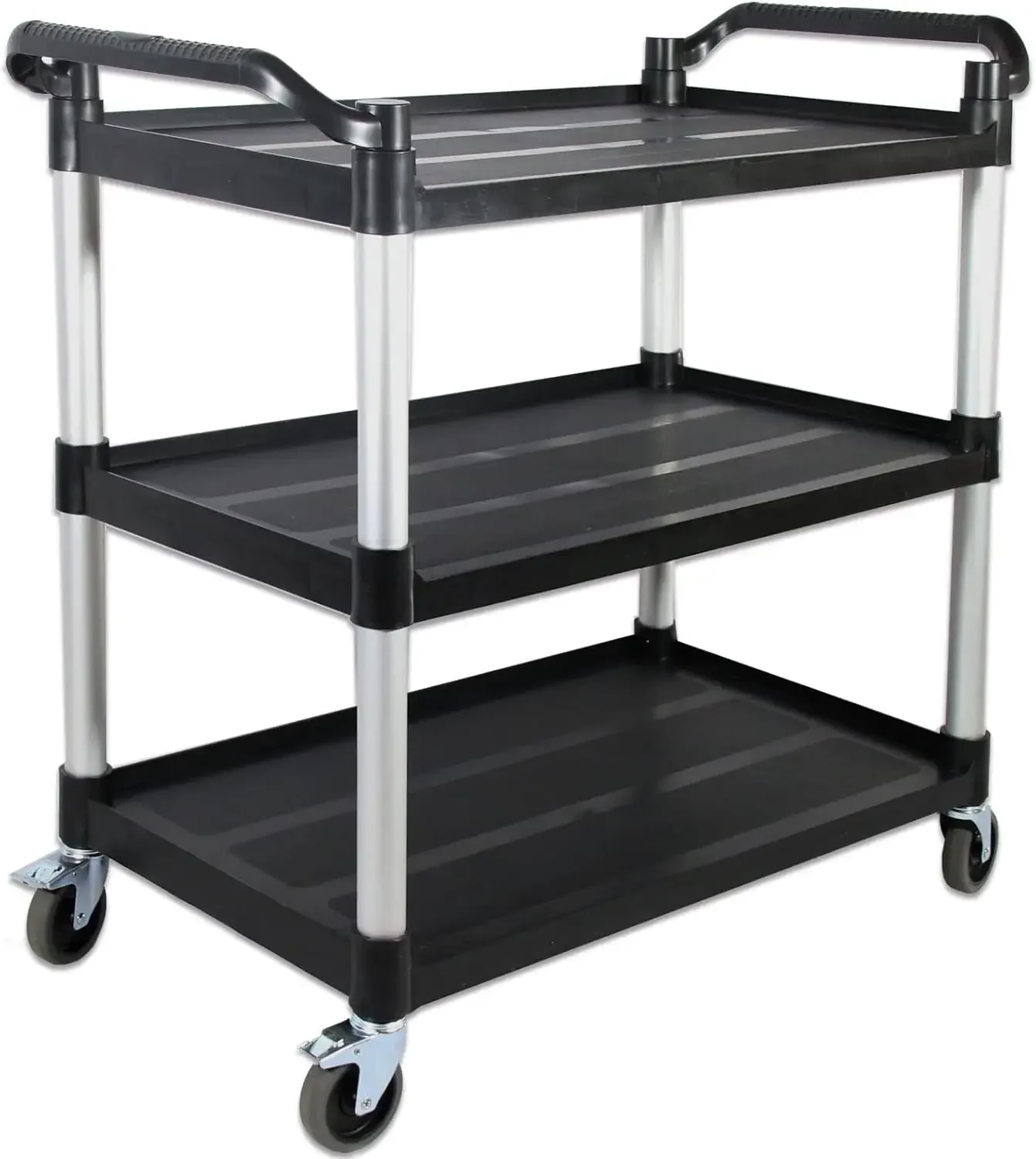 Commercial Cart Large Size, Restaurant Cart with Wheels Lockable, Heavy Duty Utility Service Cart for Foodservice, Commercial,Of