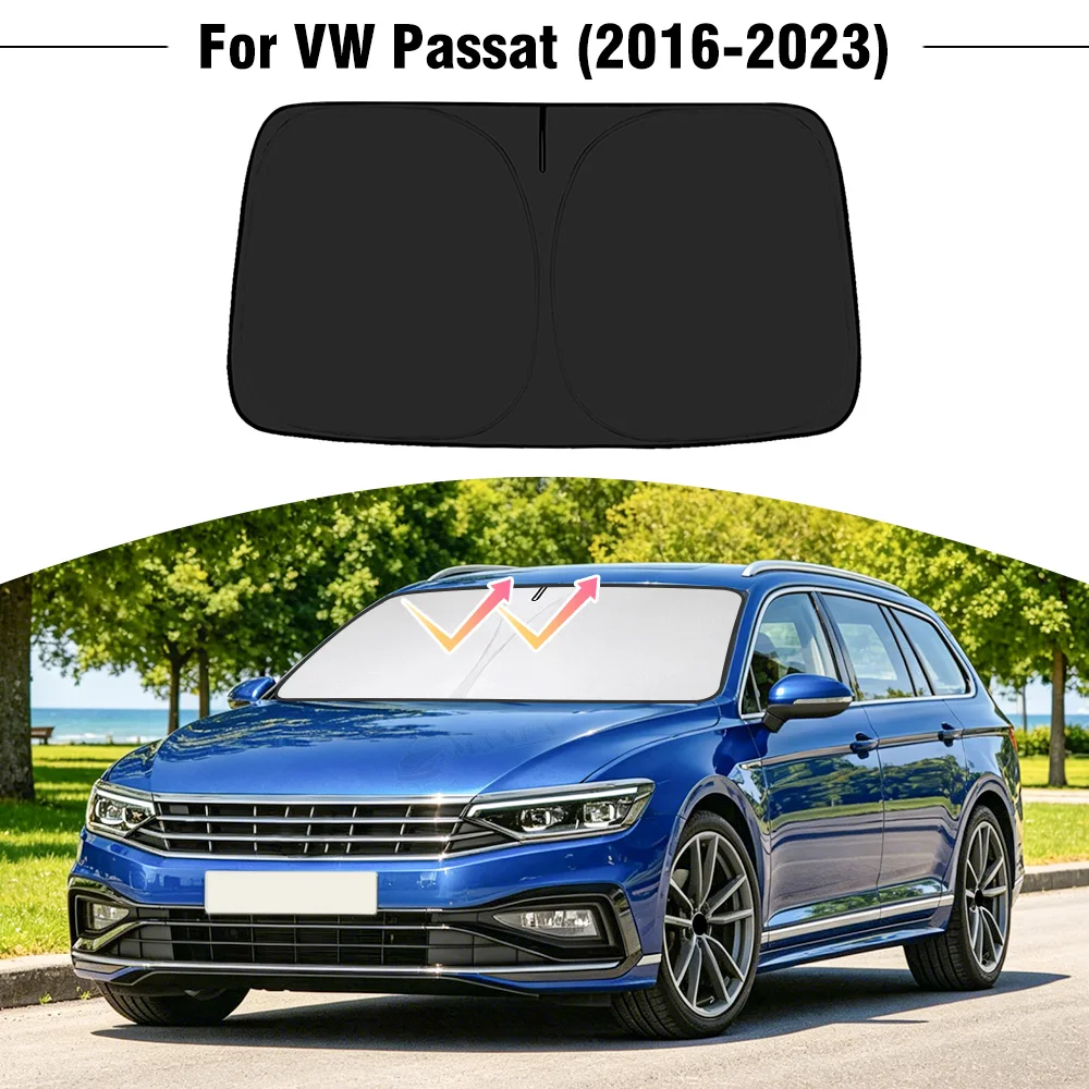 

For Volkswagen VW Passat 2016-2022 2023 Car Windshield Sunshade Cover Front Window Sun Shade Visor UV Protection Accessories