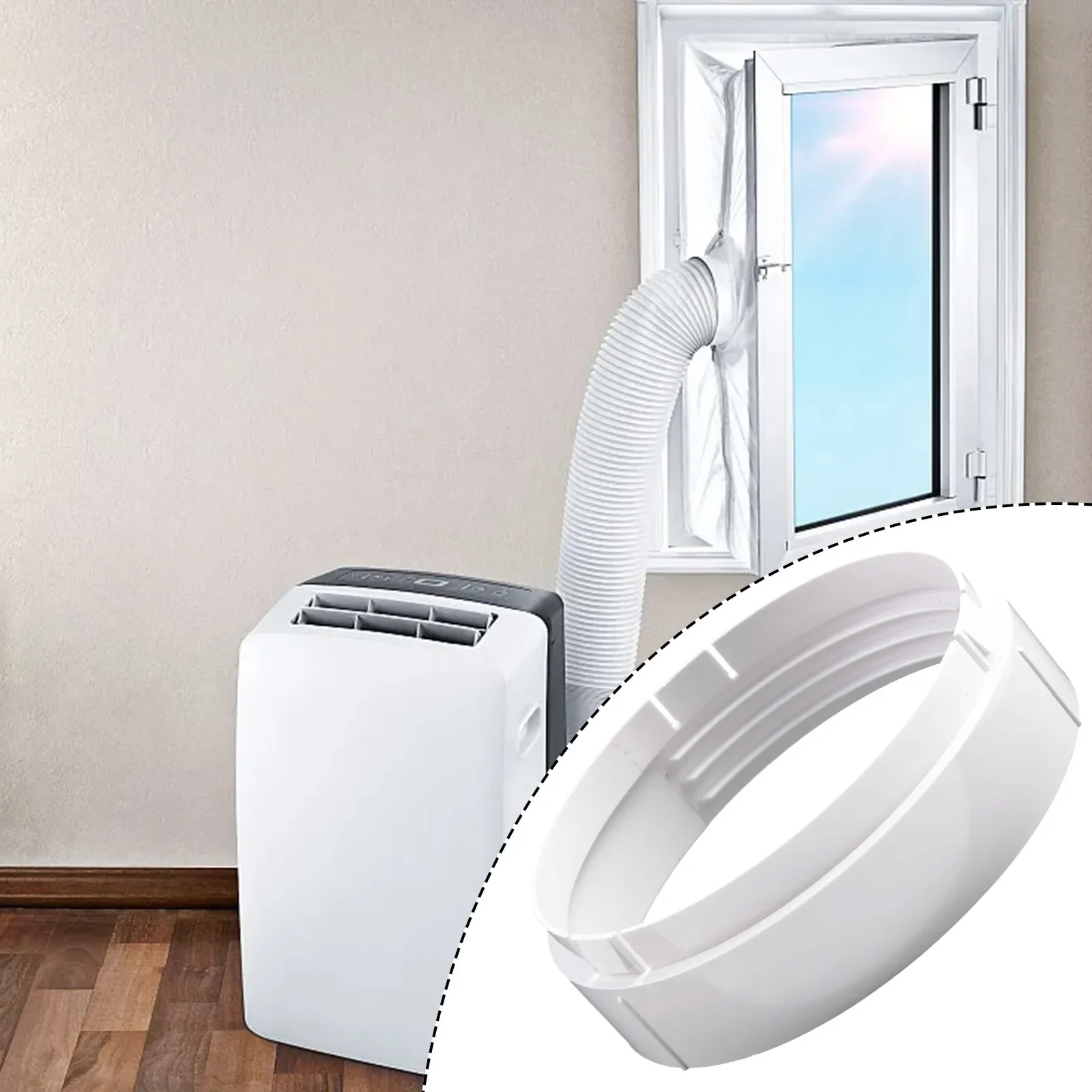 

150mm Mobile Air Conditioner Exhaust Connector Sealing Baffle Circular Connector Air Vent Exhaust Pipe Hose Adapter Baffle