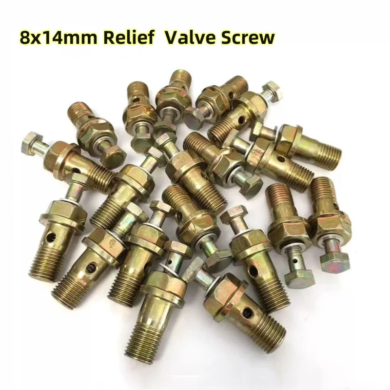 5pcs Oil Return Valve Screw 4102 Diesel Engine Hollow Screw M8x14 Equal Pressure Relief Double Return Valve