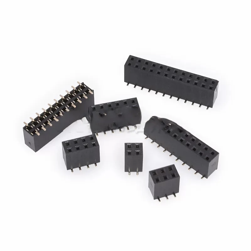 2.54MM Dual Row Female SMD Socket 2*3/4/5/6/7/8/9/10/40P Gold-Plated Temperature-Resistant Plastic Height 8.5