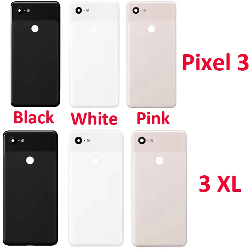 

For Google Pixel 3 XL 3XL Phone Housing Back Glass Cover Rear With Camera Flash Lens Adhesive Glue New