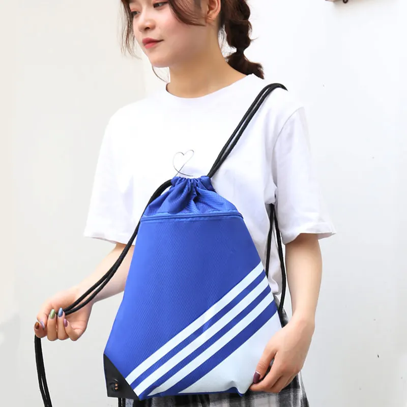 Drawstring mochila mulheres com bolso Gym Sports Bag Basketball Rucksack Camping Outdoor Women's Travel Shopping Backpack