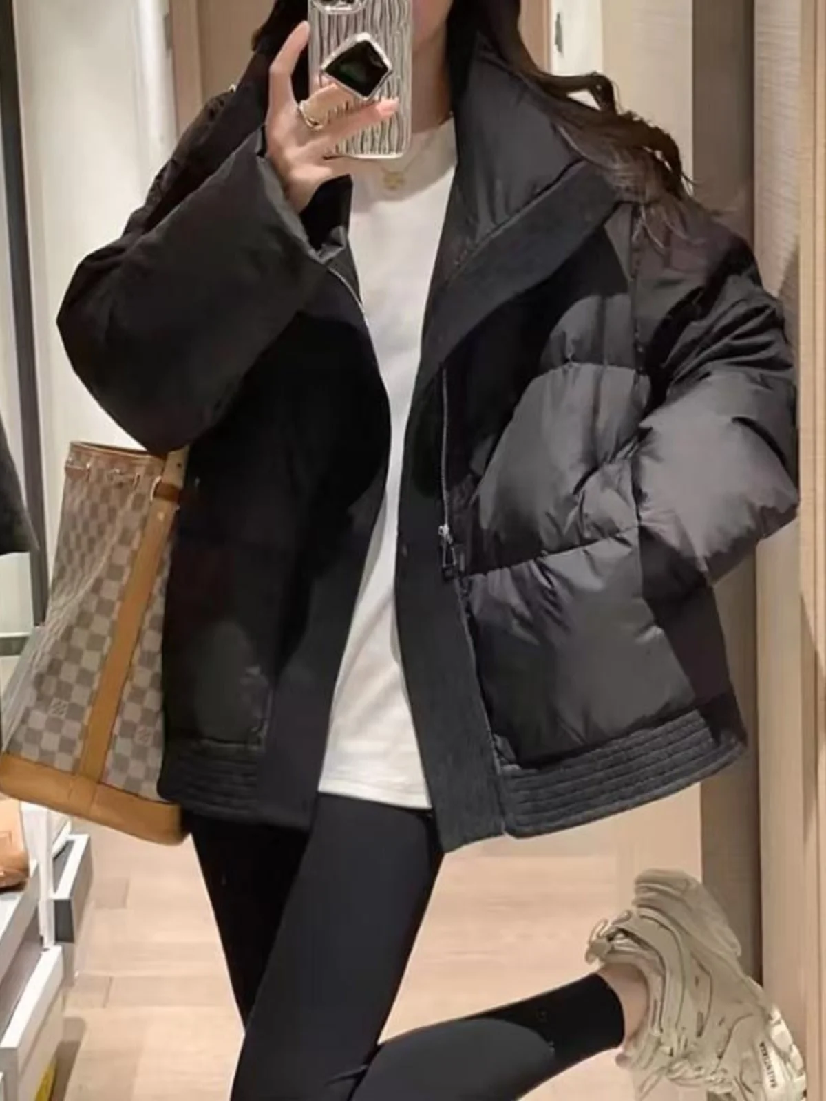 

Новая женская хлопковая куртка в корейском стиле, свободного кроя, больших размеров, теплая, с длинными рукавами, на молнии, весенняя верхняя одежда