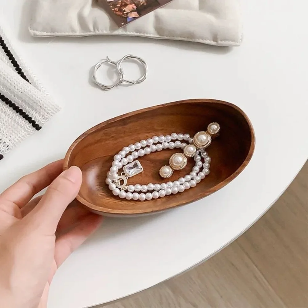 

Новый S/M/L ящик для хранения ювелирных изделий орех большой емкости органайзер для входных ключей в форме лодки лоток для хранения мелочей