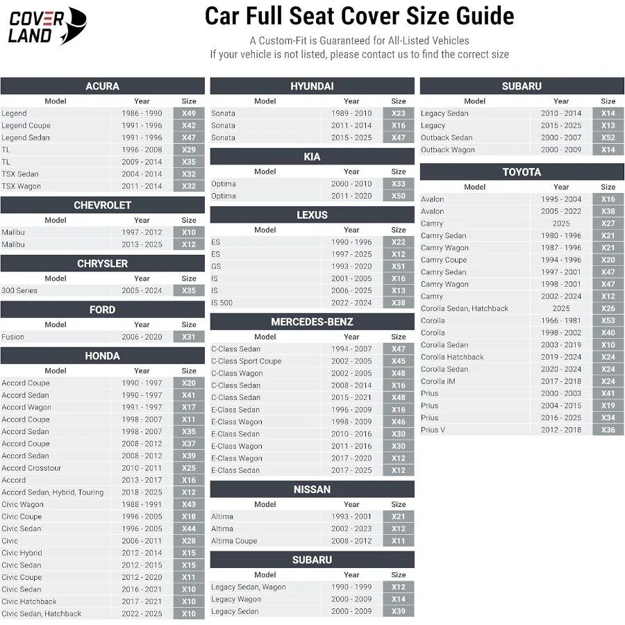 أغطية مقاعد السيارة المخصصة المتوافقة مع كامري CClass سوناتا من الجلد الفاخر غير القابل للانزلاق غطاء مقاوم للماء داخلي مخصص