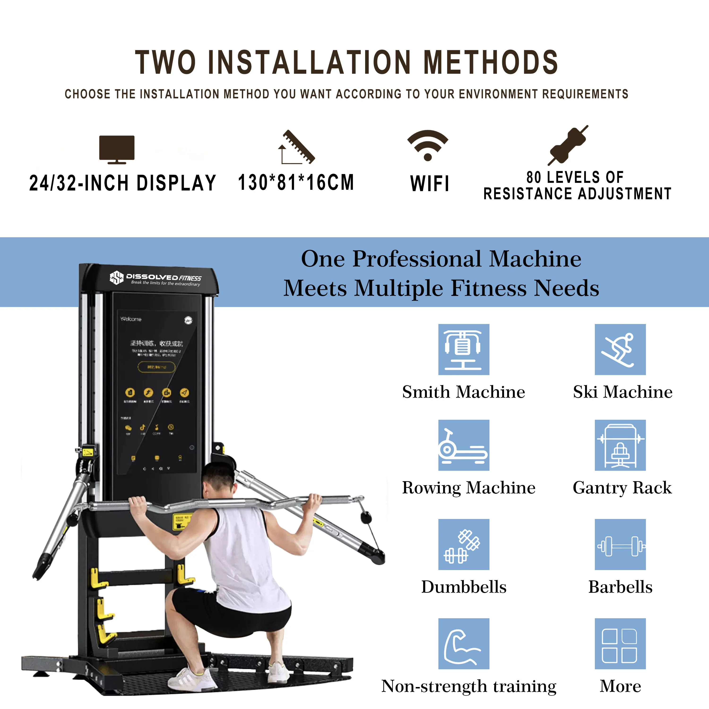 Best Smart Strength Cardio Home Gym Machine Interactive Exercise Fixture Smart Mirror Fitness Personal Trainer Arms Chest Legs