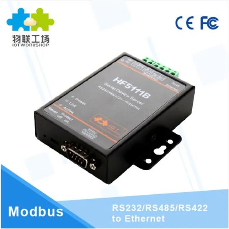 

RS232/485/422 Official 5111B RJ45 RS232/485/422 Serial To Ethernet Free RTOS Serial 1 Port Server Converter Device Industrial