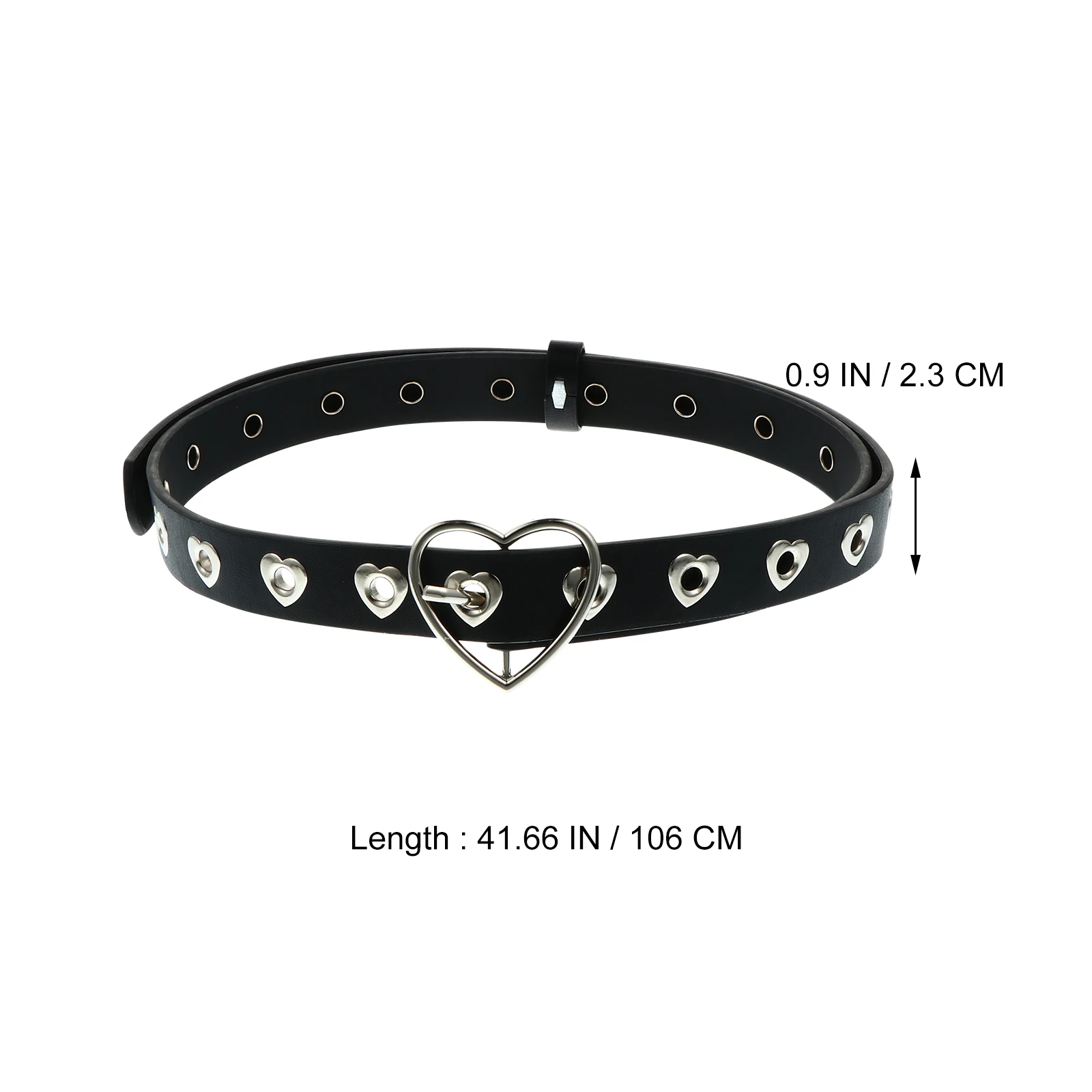 

2pcs Fashion Women Lady Skirt Belt Jeans Belt Adjustable 106cm Perforated Punk Street Dance Accessories Comfortable Decorative