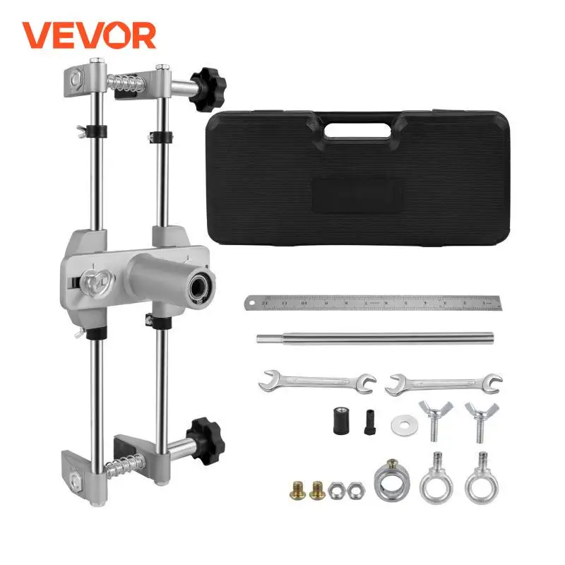 VEVOR Door Jam Jig Kit Door Lock Mortise with 3PCS 18mm / 22mm / 25mm M10 Cutters Clamping Thickness 1.2in-2in for Lock Changing