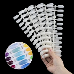 4 Types Nail Display Tips Natural Color Fake Acrylic Nail Tips for Nail Display Book Flat-Back Oval False Nail Art Tips