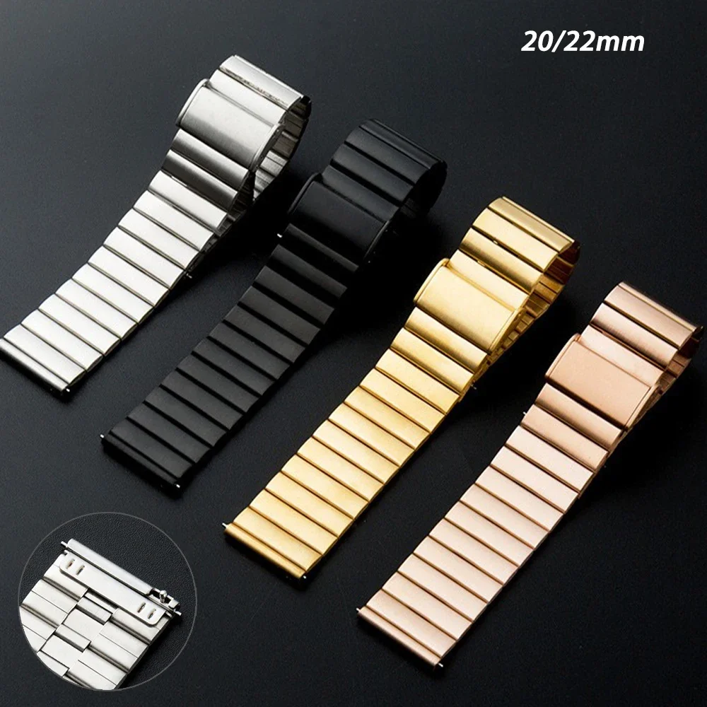 20mm 22mm Metal Watchband for Samsung Stainless Steel Strap Quick Release Universal Replacement Wristband for Men Women Bracelet