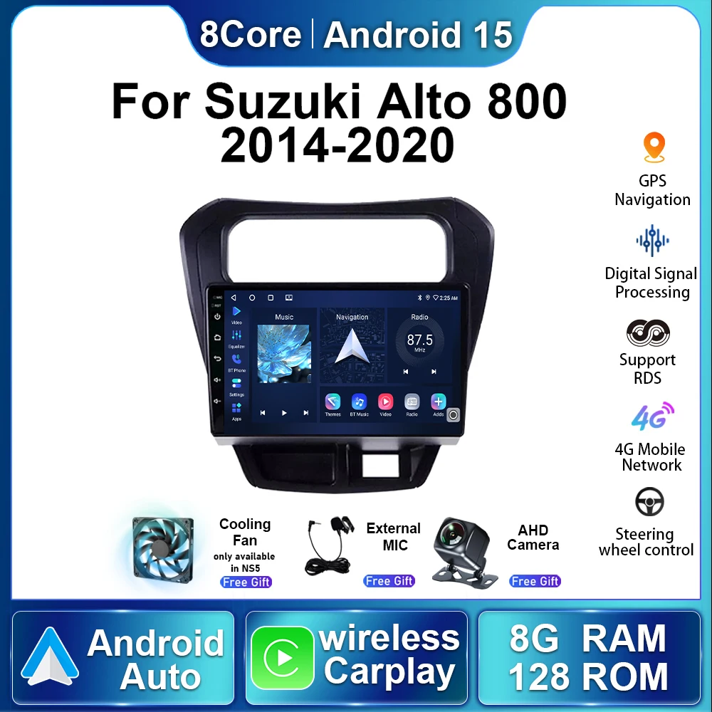 

Android 15 авто радио для Suzuki Maruti Alto 800 2014 2015 2016 2017-2020 автомобильный мультимедийный стереоплеер GPS-навигация Carplay