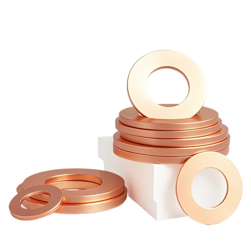ID 2/3/4/5/6/7/8/9/10/11/12/13/14/15/16/17/18/19/20mm X 1.5mm Thick Pure Copper Flat Washer for Boat Car High Temperature