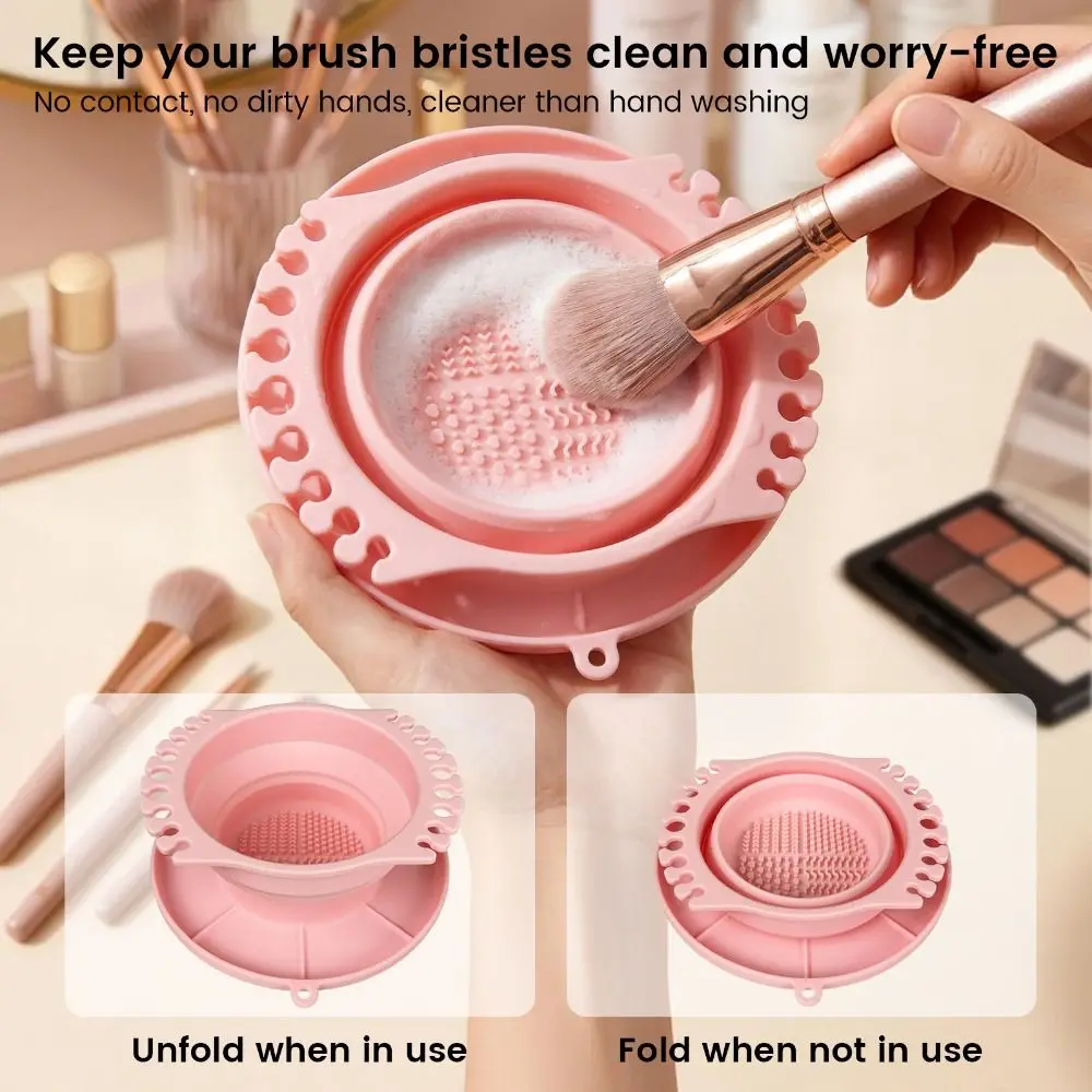 Silicone Material Makeup Brush Cleaning Bowl Dry Cleaning Design Reusable Brush Cleaning Tool Egg Shape Multifunctional view 4
