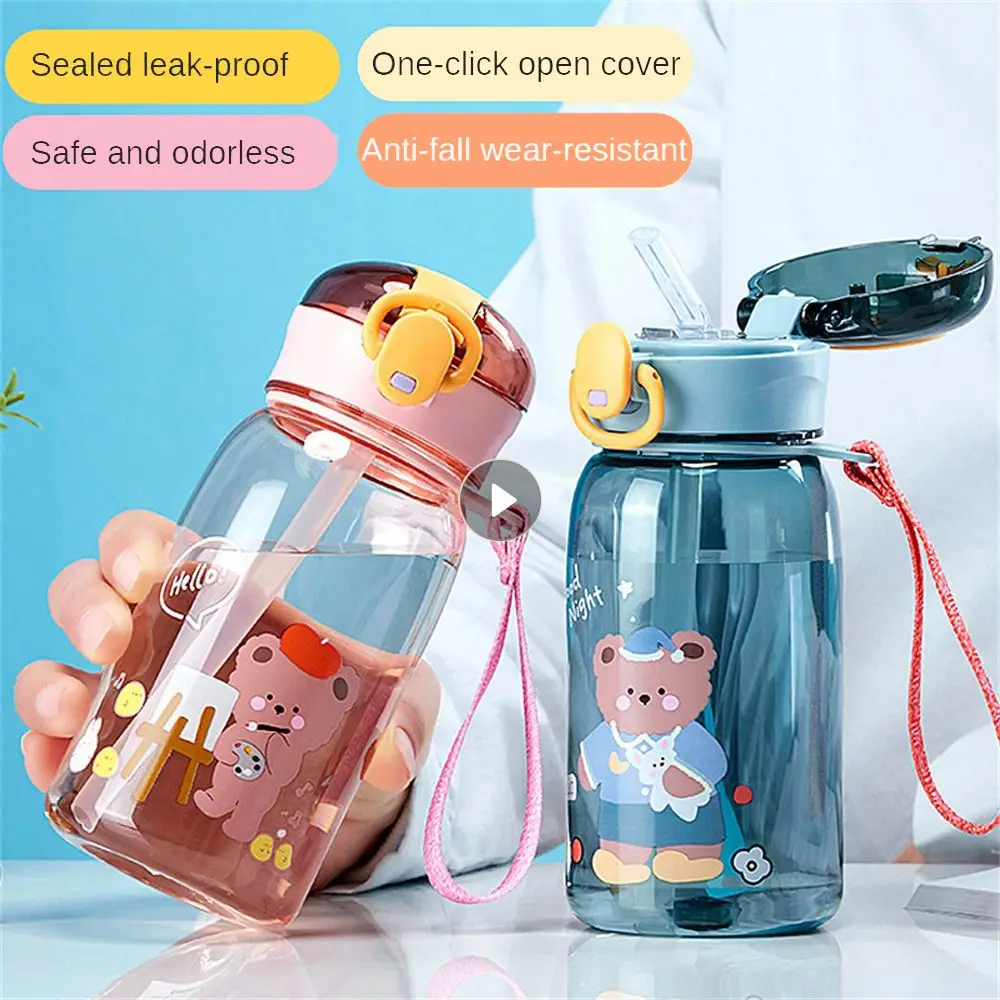 Food Contact Leak-proof Cartoon Silica Gel Suction Nozzle Nozzle Lock High Capacity Portable Straw Connector Buckle Seal Outdoor