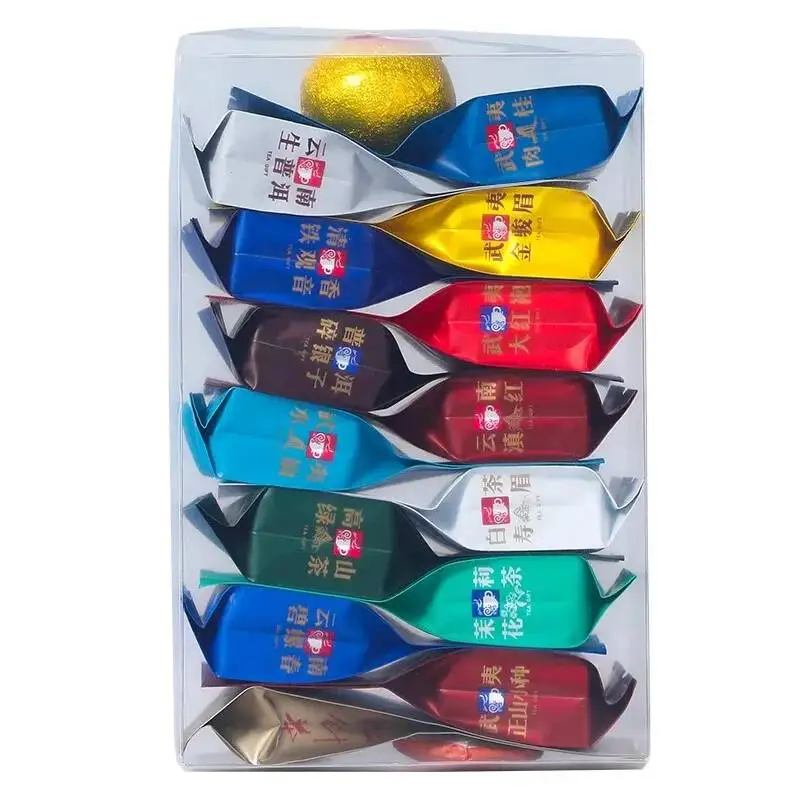 Caja de Embalaje de PVC Personalizable con 16 Piezas de Té Famoso Variado: Té Negro, Té Verde, Oolong, Té de Flores de Jazmín