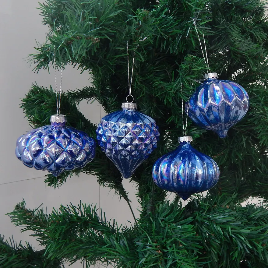 

Украшение елки синий стеклянный шар