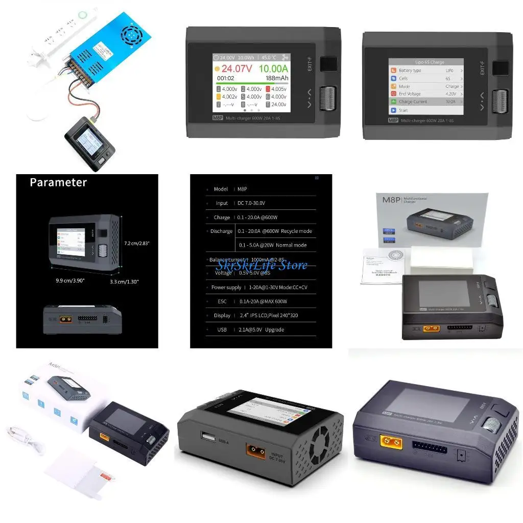 

E65E M8P 600W 20A Color Screen Battery Balance Discharger Easy Display