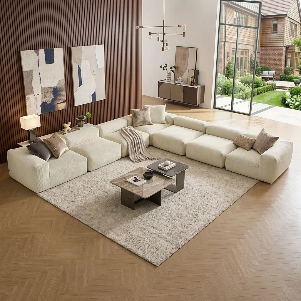 Cost Effective Durable Modular Modern  Eco-Friendly Sofa Set  Boneless Sofa Villa Living Room