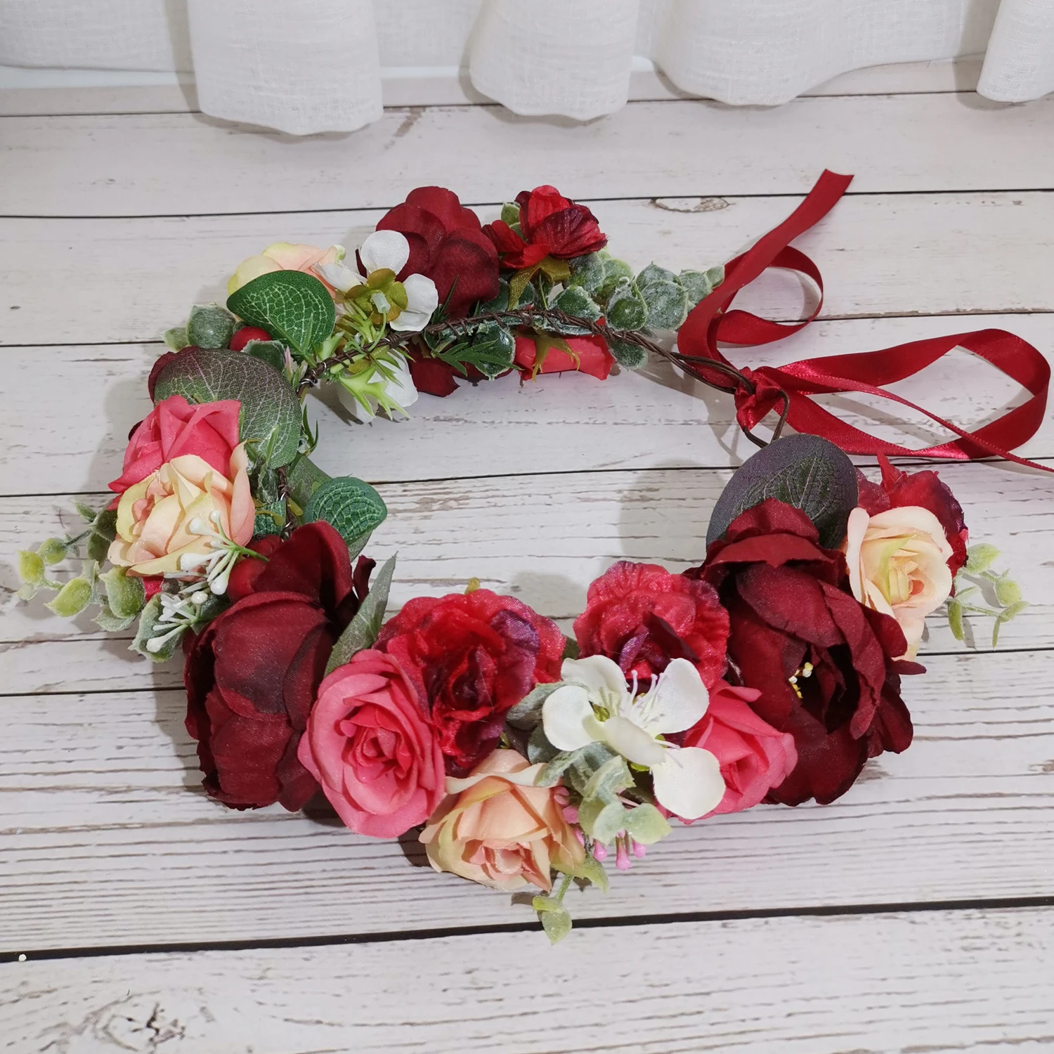 6pcs Forest-style Floral Headband Girls Flower Crown Wedding Hair Accessories Headdress Women Girls Floral Garland Bridal Flower