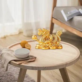 2024年風水招財龍雕像,中國龍擺件,帶來好運和吉祥,適合家居和辦公室擺放。 8 最佳銷售 風水雕像 - №5